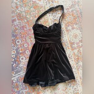 Princess Polly Araminta Velour Mini Dress Black